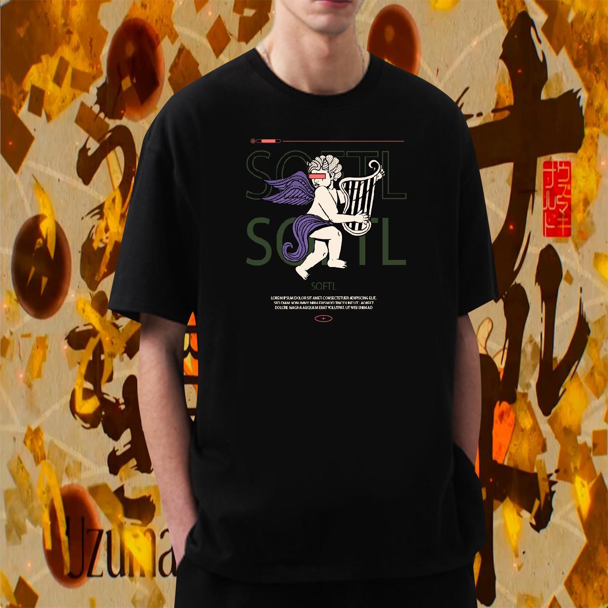 Cool funny 100% Cotton 230g Men Clothes T-Shirt Street Crew Neck T Shirts Men 2024 Skull Tees