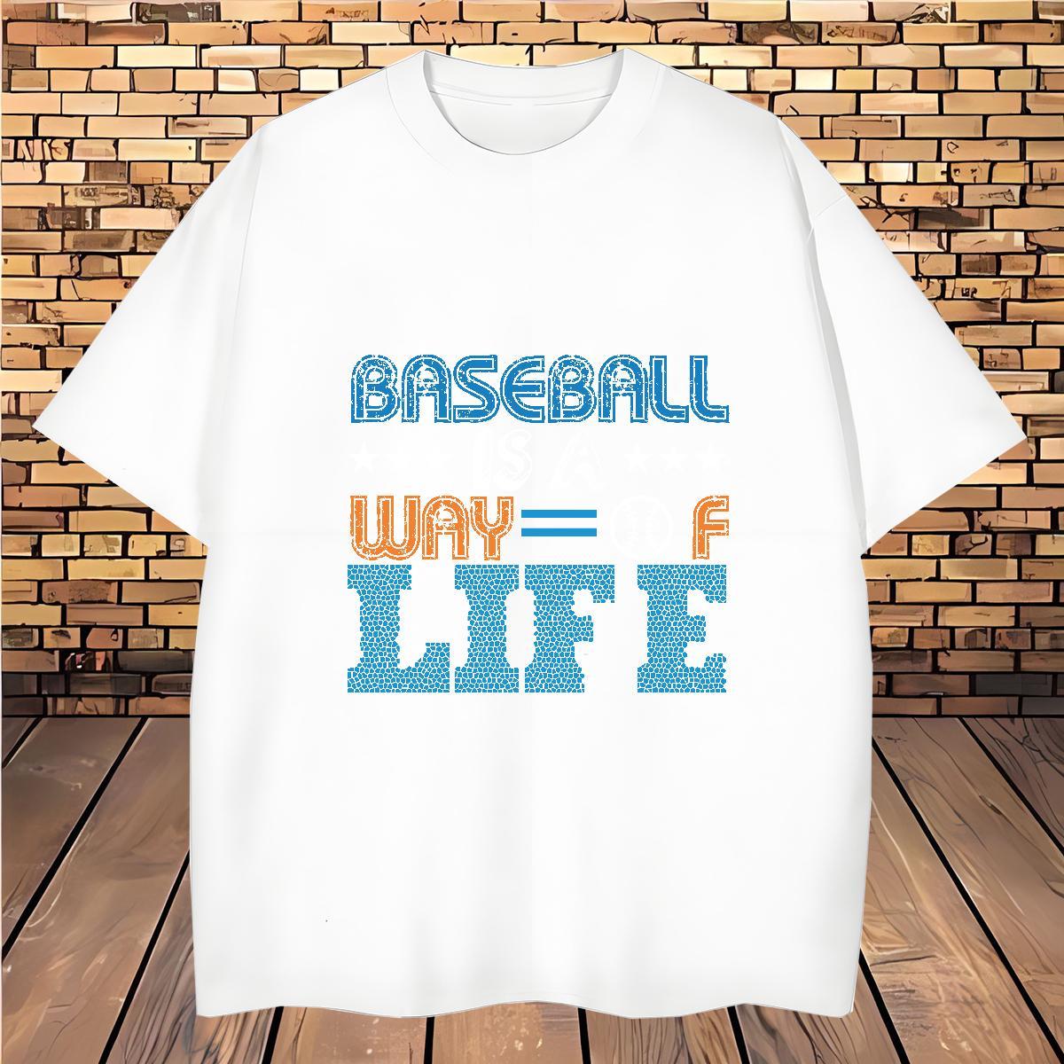 Loose Fit baseball 230g Cotton Men Tshirts Street Casual Breathable Short Sleeve T-Shirts for Men Fashion Design DIY Anime Tops Tees