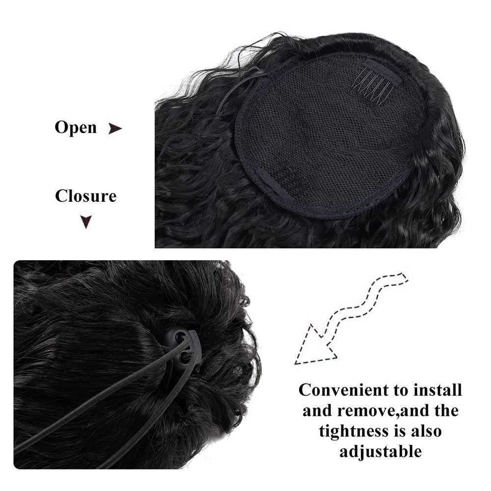 Curly ponytail extension clip on drawstring ponytail wig 100% real human hair long deep wavy ponytail female hair W240817