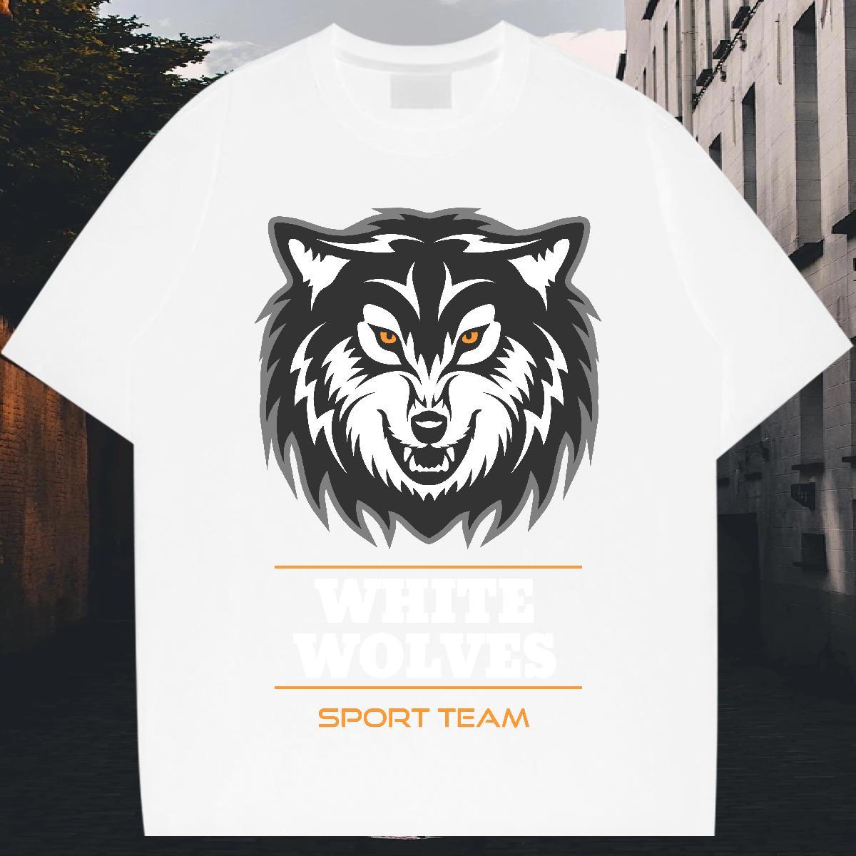 Brand Men Tees Anime Printing Street 230g 100% Cotton DIY Printed Breathable Crew Neck wolf T shirt Designer Clothes