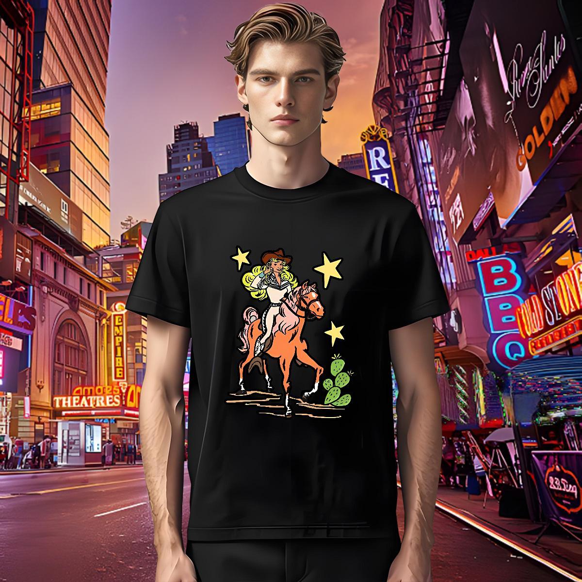 Popular T-Shirts for Men pretty girl Breathable Short Sleeve Sports Casual Floral Print 230g Cotton Men Tops Tees Designer Fashion Tshirts
