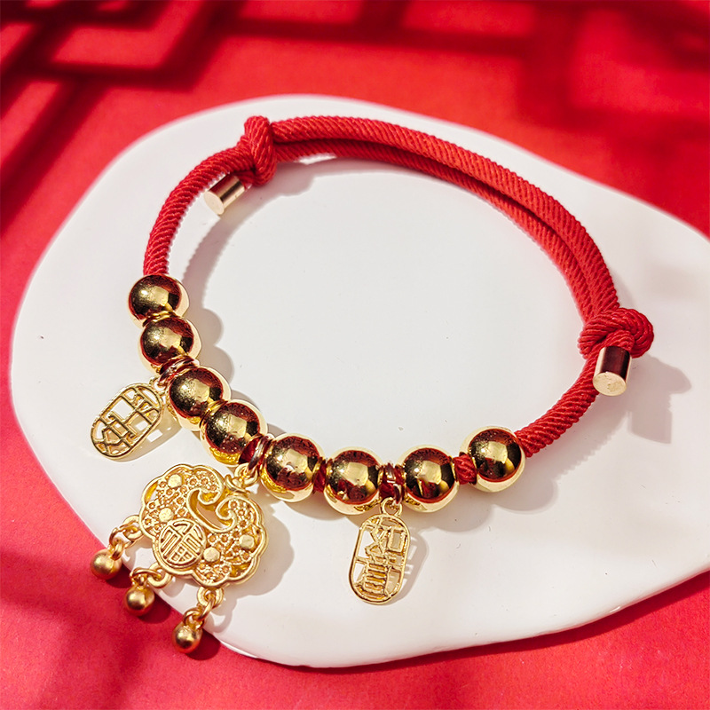 Cat Collar Long Life Rich Lock Chinese Style Pet Gold Lock Cat Accessory Pearl Necklace Baby Cat Chain