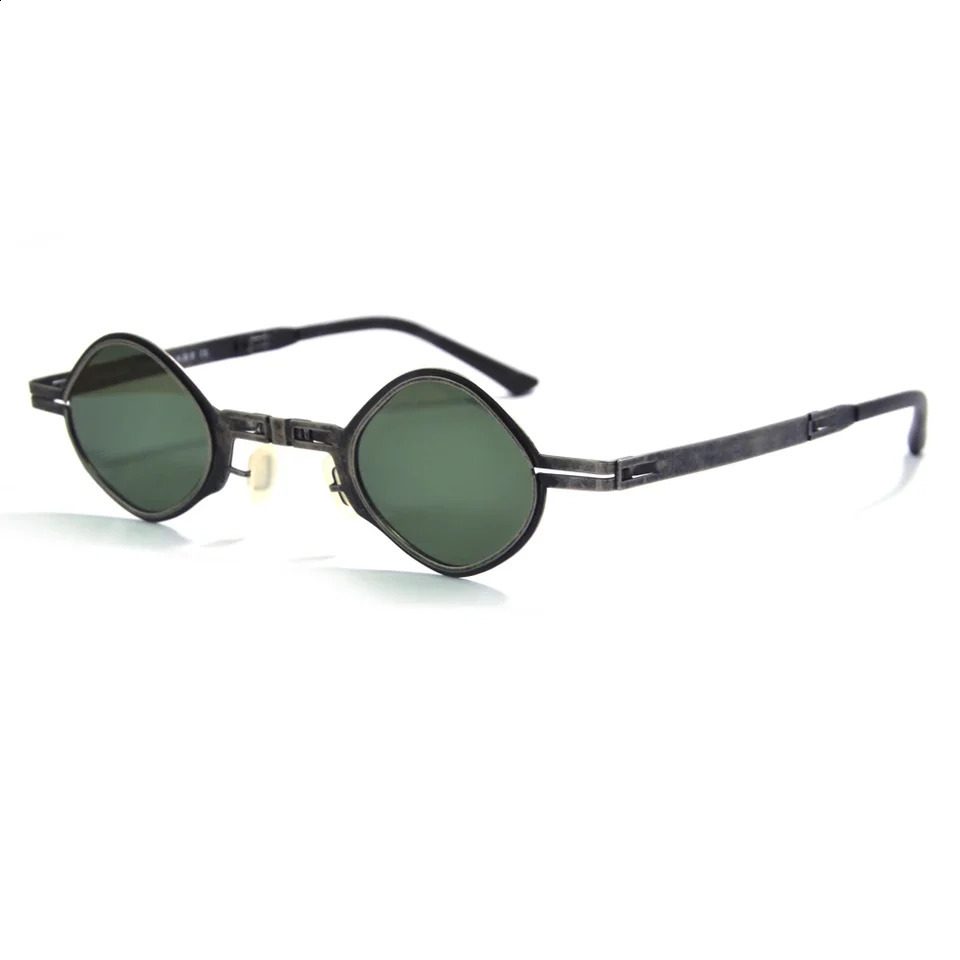 Hip hop steampunk polarization trend polygon sunglasses small folding portable UV protection outdoor sunglasses frame 240805