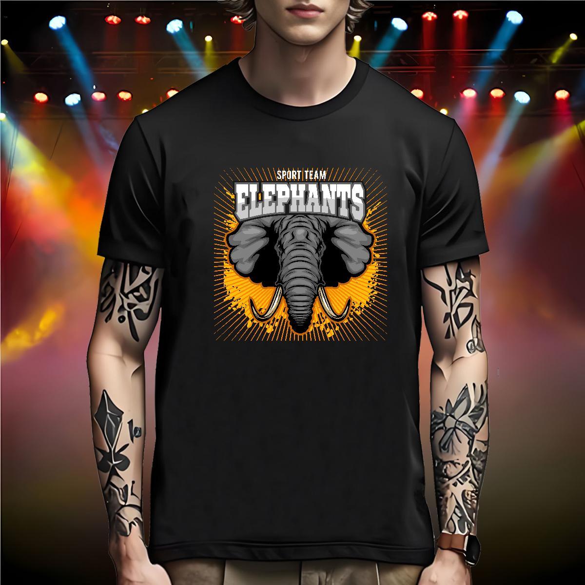 Brand Man T Shirts elephant Crew Neck Breathable Summer Casual Oversized 3XL 4XL 230g Pure Cotton Tshirt for Man Woman Factory Direct Tops