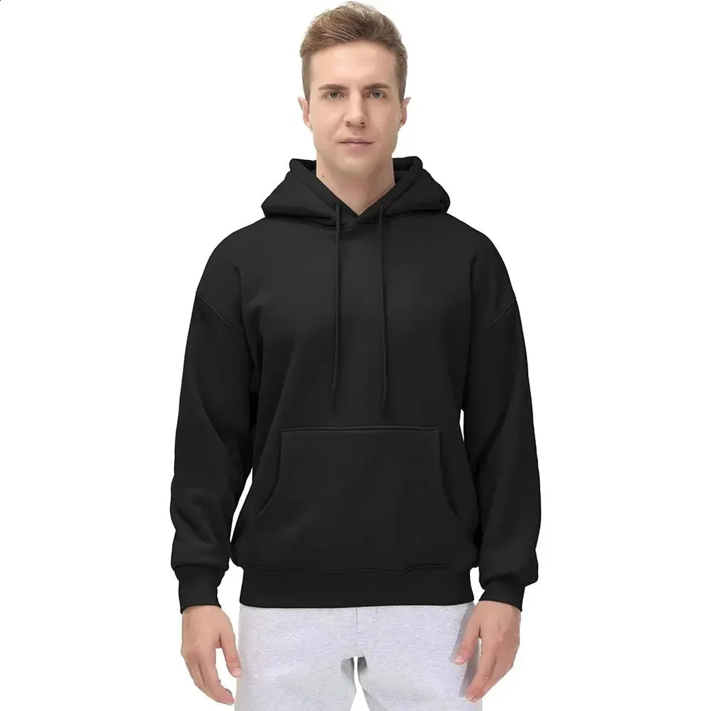 Mens Basic Floral Hoodie Solid Color Loose Fit Super Soft with Pocket 240819