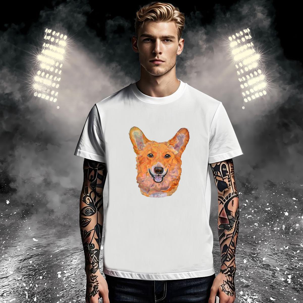 Fashion New Men Tops Tees dog Street 230g 100% Cotton Tee Shirt Crew Neck Designer T shirt DIY Printed