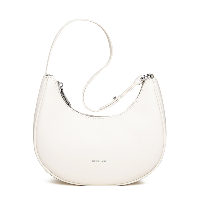 Genuine leather women's underarm niche new fashion simple single shoulder crossbody dumpling crescent tooth bag