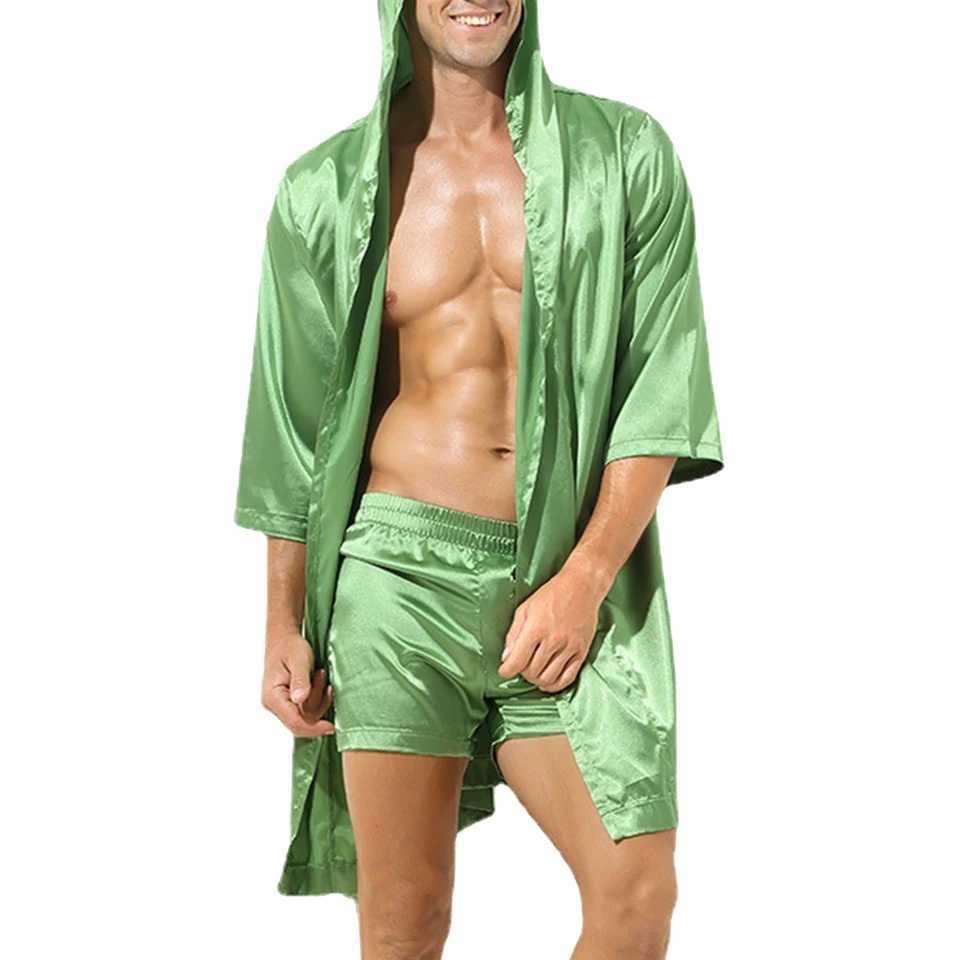 Mens pajamas hoodies loose satin pajamas cardigans pajamas pajamasW240719