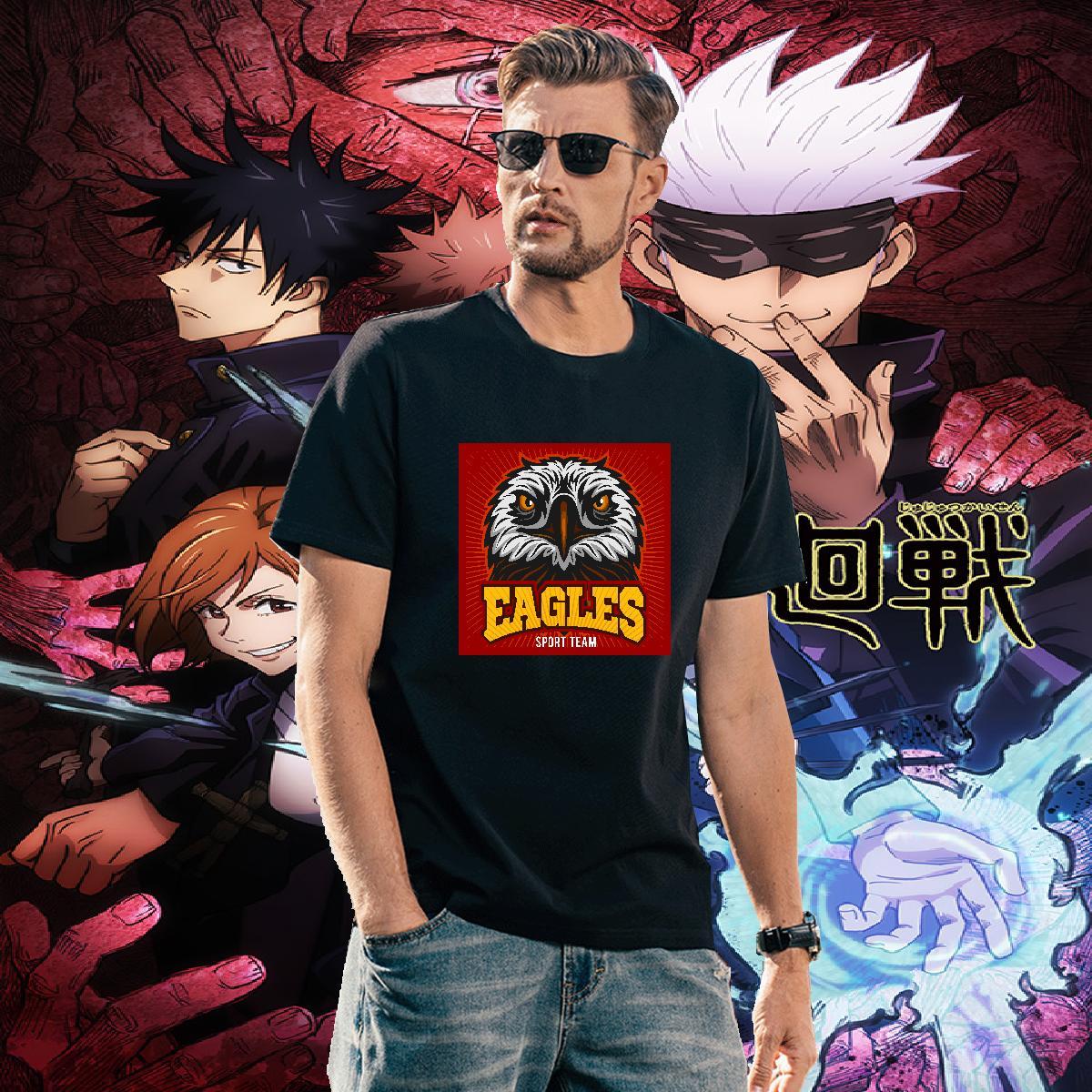 Classic Man T Shirts eagle Crew Neck Summer Casual Skull 230g 100% Cotton Men Tees New Arrival Polos