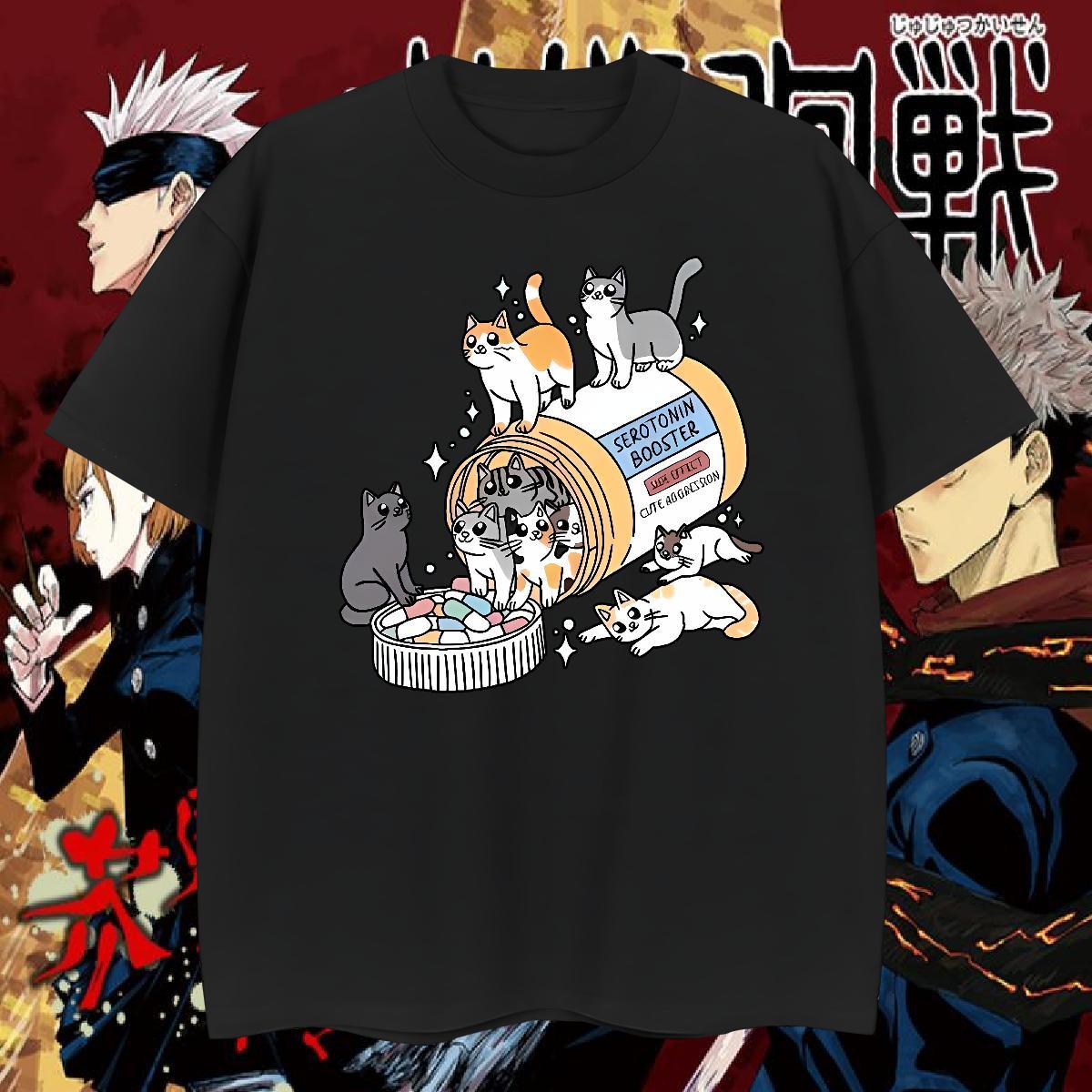 Designer Men Clothes T-Shirt cats Street Wear 230g 100% Cotton Polos Breathable Soft Cool Design Man T Shirts Cartoon Printing L-4XL