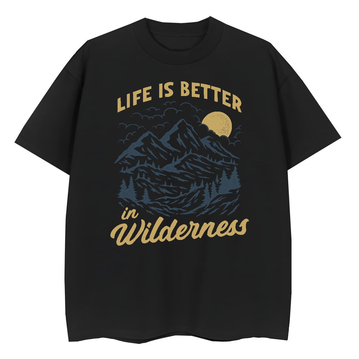 Casual New Unisex Tshirts Daily Wear Breathable Crew Neck Clothes 5A 230g Pure Cotton mountains Cartoon Floral Printing Women T Shirts