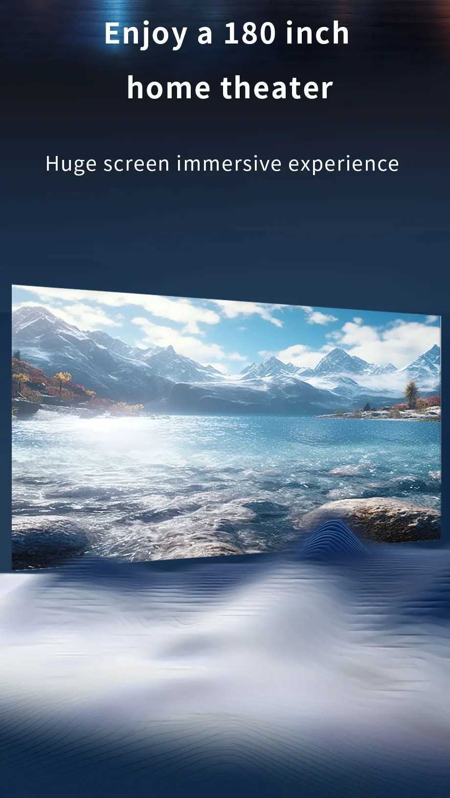 2024 Smart Outdoor Projector V1 Android 11 Dual Wifi6 BT5.0 4K 1080P 230 ANSI HD Home Cinema Outdoor Projector 10400 mAh Battery CL24820