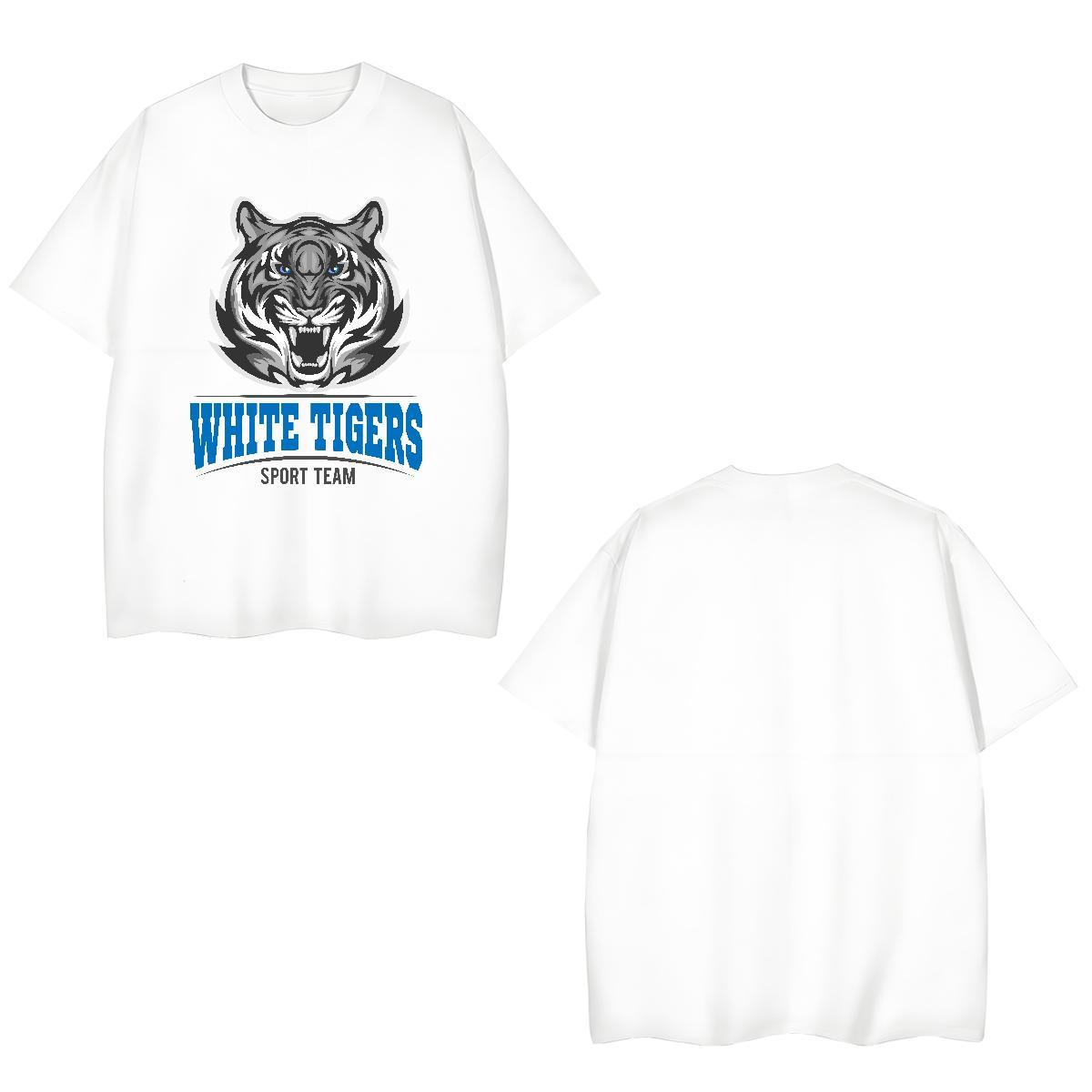 Soft T shirt tiger O-Neck Short Sleeve Summer Casual Anime 230g 100% Cotton Men Tops Tees Fashion New Polos