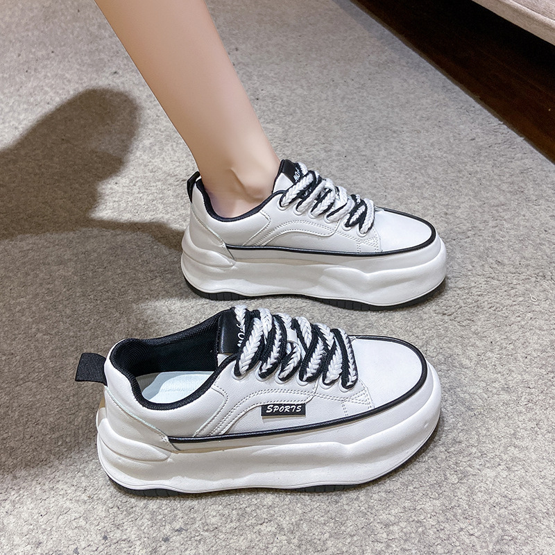 Ddmysports Little White Summer New Korean Edition Versatile Student Thick Sole Board Leisure Sports Shoes Female OUTDOOR