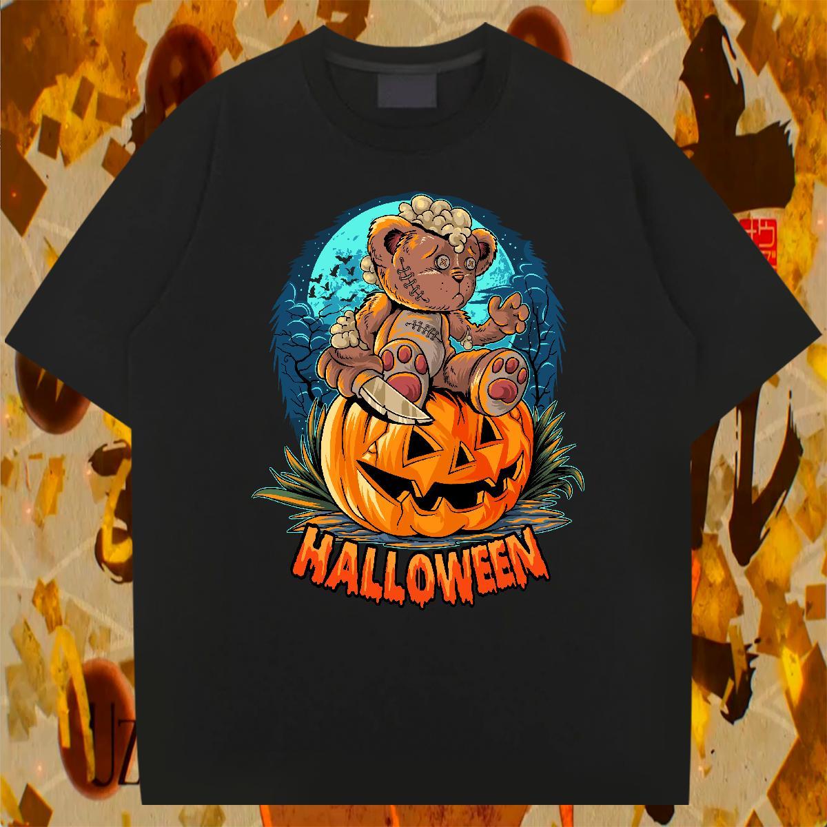 Soft T shirt halloween Breathable Short Sleeve Sports Casual Plus Size Custom 230g Cotton Men Clothes T-Shirt Factory Direct Tops Shirt