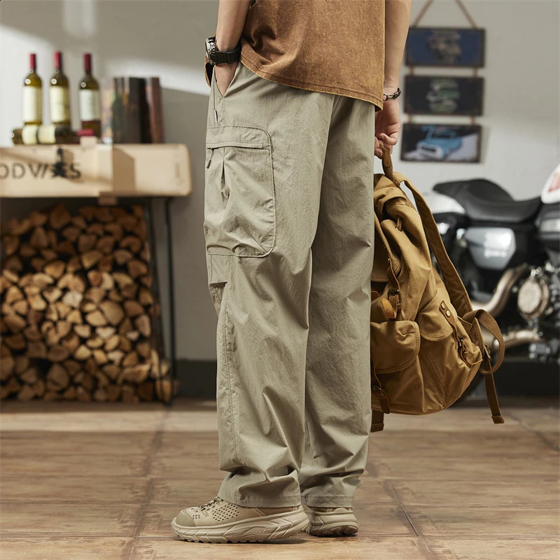 Paratroopers Pants Workers Mens Summer Skin American Straight Casual Cold Sports Big Pocket Big Pocket 240819