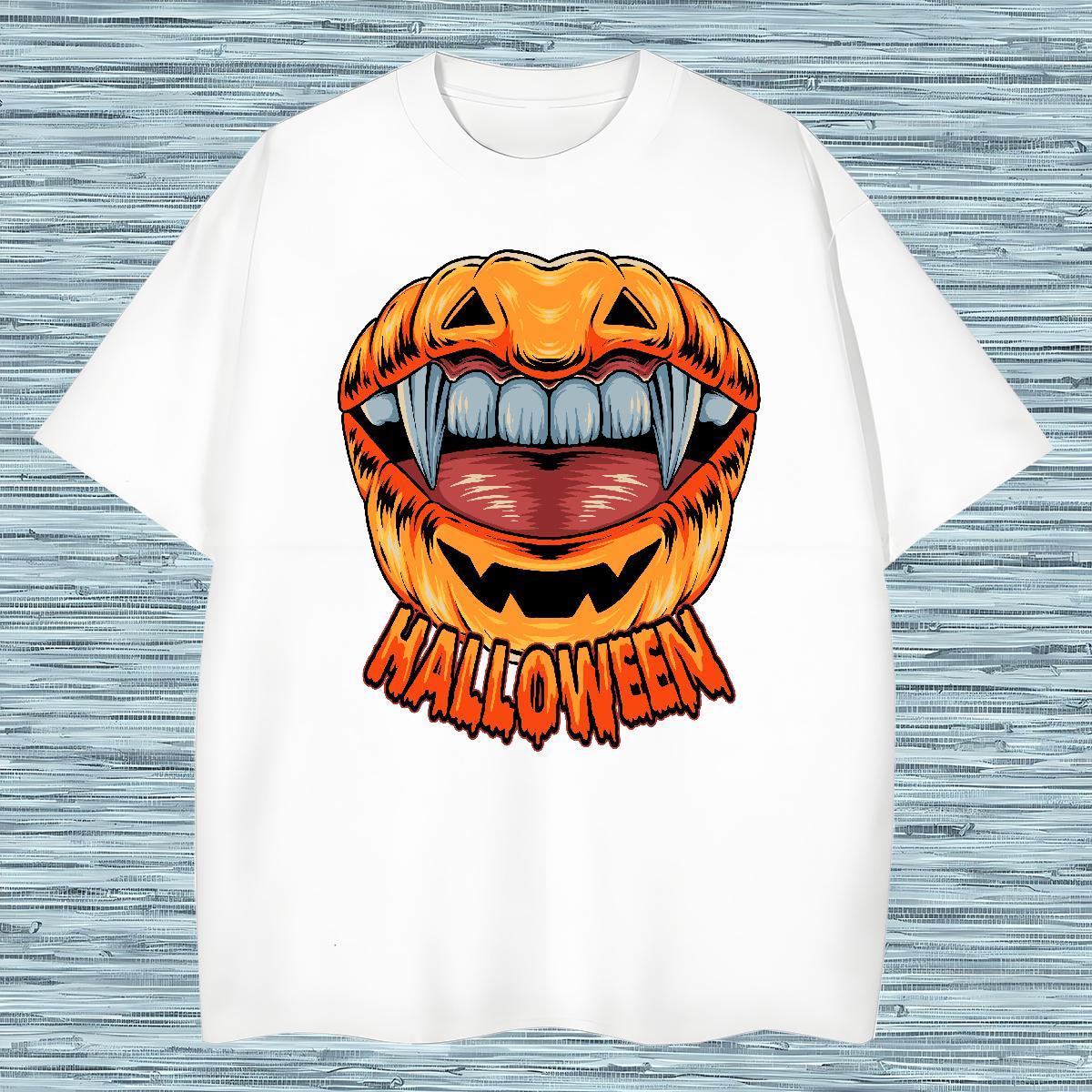 Classic T-Shirts pumpkin Breathable Short Sleeve Casual DIY Printed 100% Cotton 230g Tshirt for Man Woman 2024 Designer Tops