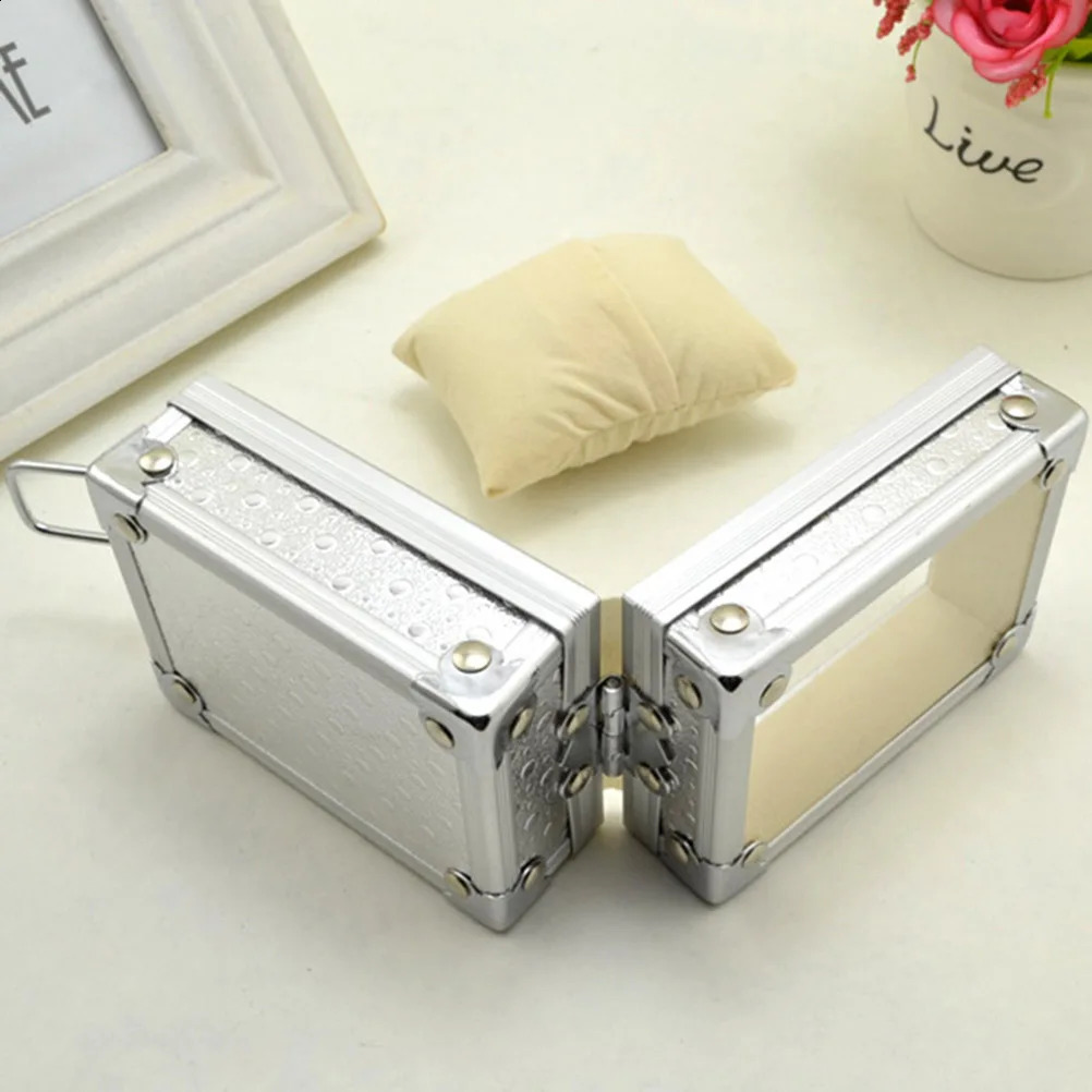 Vintage single case transparent Lid watch display box jewelry stand bracelet organizer mens gift 240812