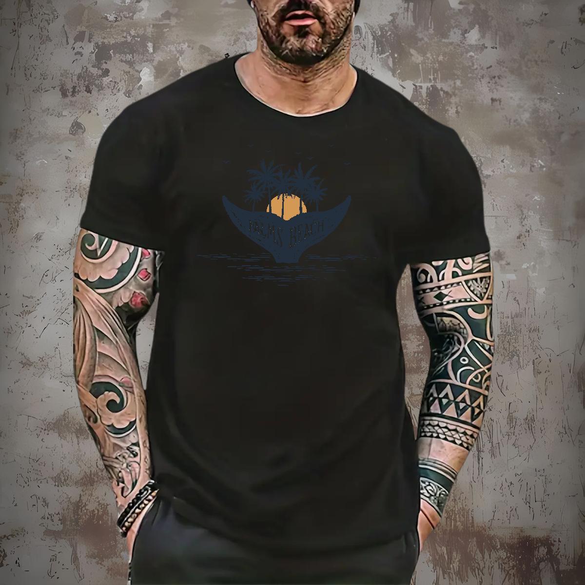 Fashion Tshirts sun Sports Casual 230g Pure Cotton Clothes Round Neck Short Sleeve Brand Men T Shirts Custom Printed