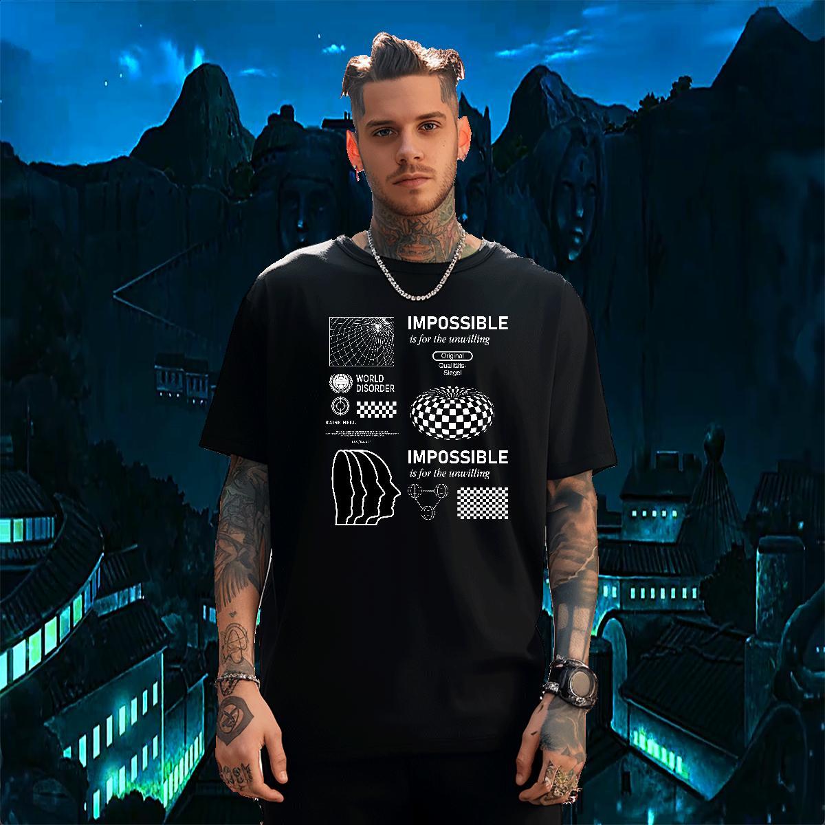 Cool side face 230g Pure Cotton Men Tees Street Casual Breathable Men T Shirts DIY Customized Custom Anime Tees Shirts