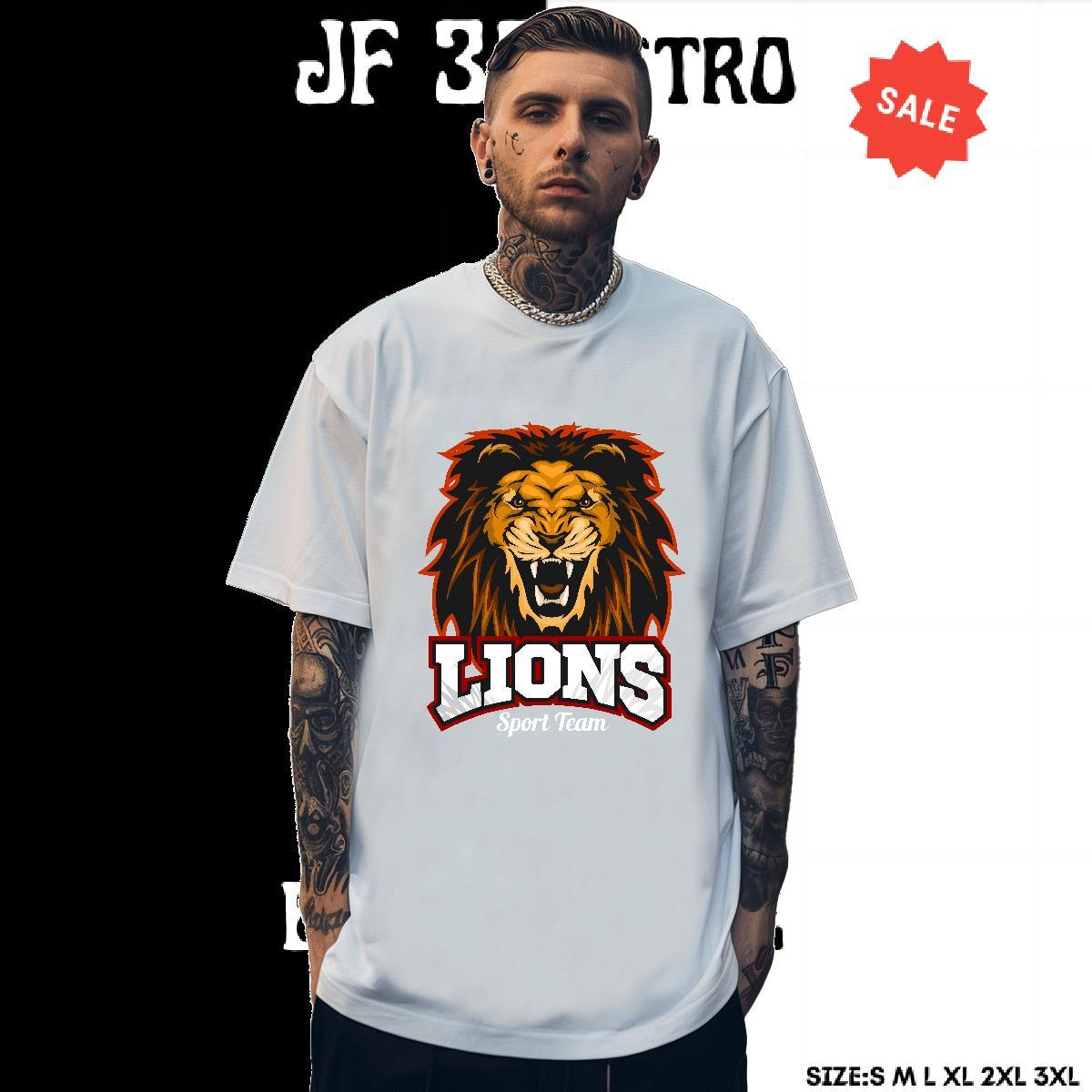 Loose Mens T Shirts lion O Neck Short Sleeves Casual Beach Floral Print 230g Cotton Men Tops Tees 2024 Designer Wear