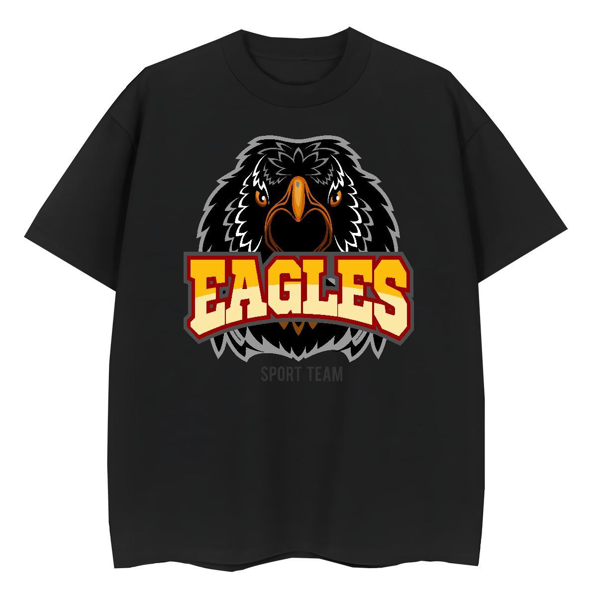 New Designer Mens Tshirts eagle Casual Beach 230g 100% Cotton Polos Breathable Short Sleeve Loose Fit T-Shirts for Men Anime Print