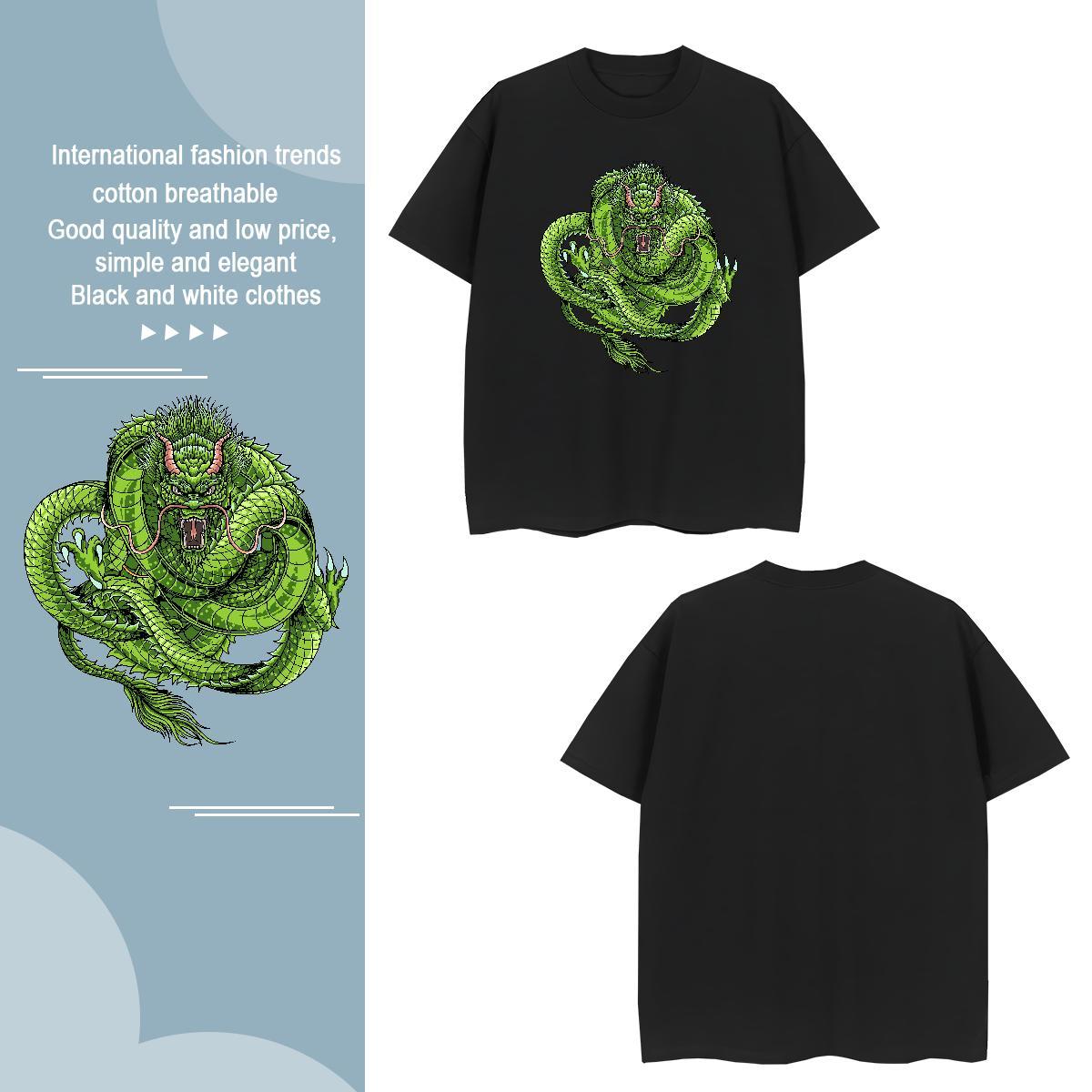 Mens T Shirts 100% Cotton 230g dragon Daily Outfit O-Neck Short Sleeve DIY Men Clothes T-Shirt DIY Customized TOP Quality Tees