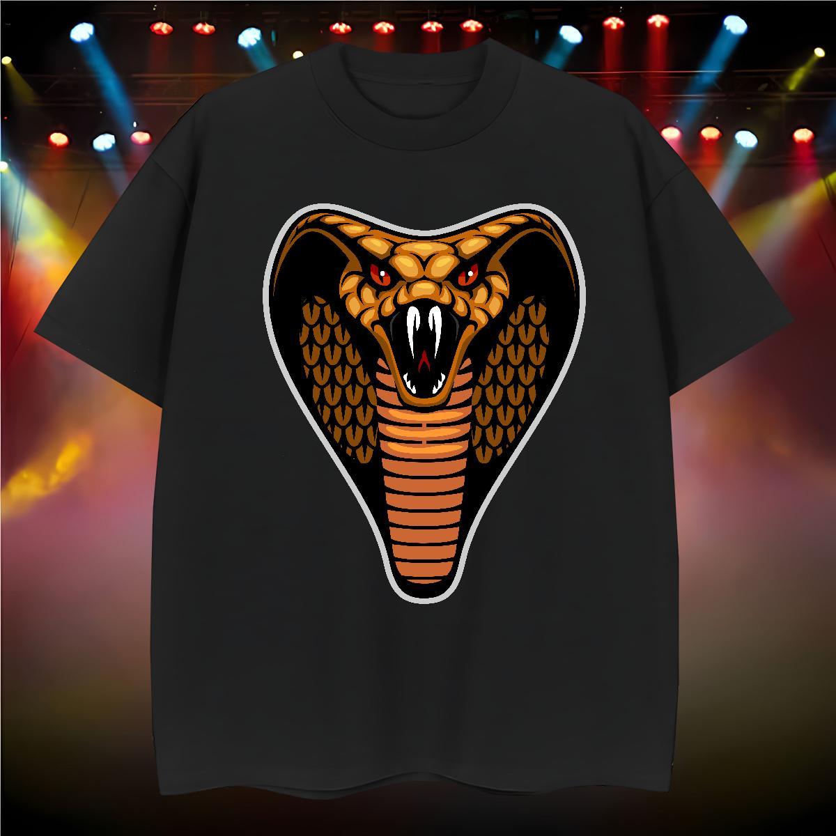 Comfortable T shirt cobra Breathable Short Sleeve Daily Outfit Plus Size Custom 100% Cotton 230g Tshirts Classic Casual Tops