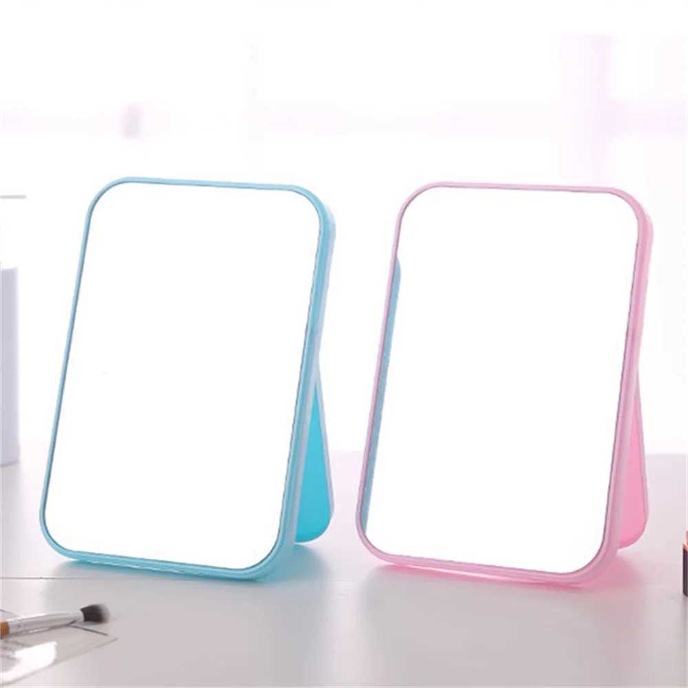 Desktop Makeup Mirror Simple Square Princess Dressing Mirror Contracted Folding Portable Cosmetic Mirror Y240819
