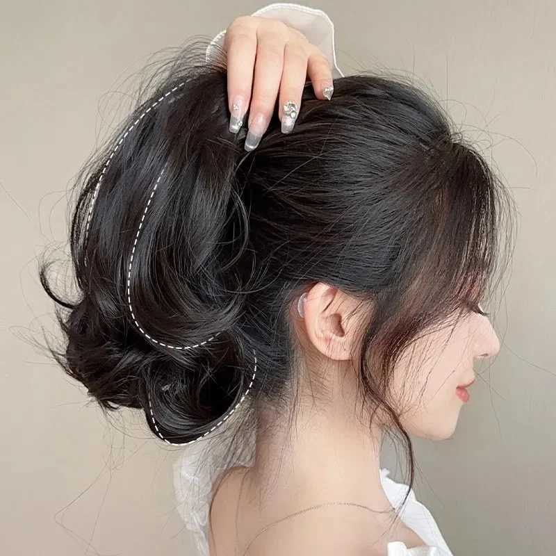 Synthetic short curly wig ponytail 12 inch claw clip ponytail hair extension cute female hair wig synthetic ponytail W240817