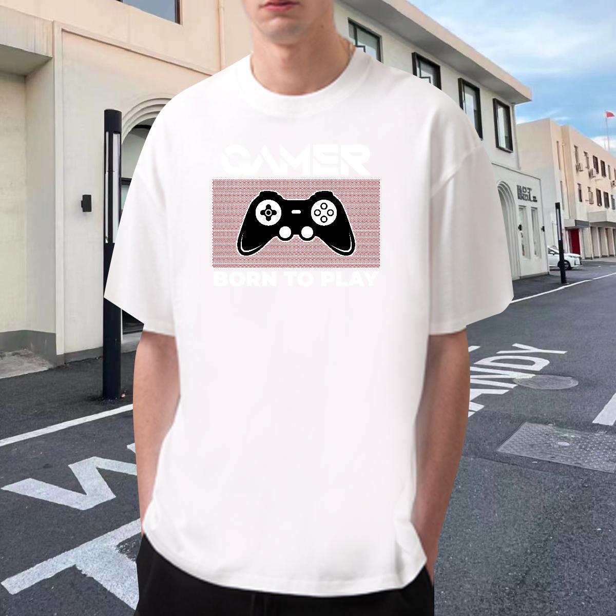 Comfortable Couples T Shirts Street Casual 230g 100% Cotton DIY Printed Breathable Crew Neck games T-Shirts for Men Free Shipping Tops
