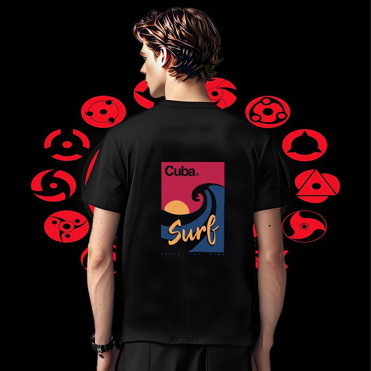 Classic Men Tshirts Street wear Hip Hop 230g Pure Cotton Anime Short Sleeve O-Neck beach T shirt 2024 New Top Tees