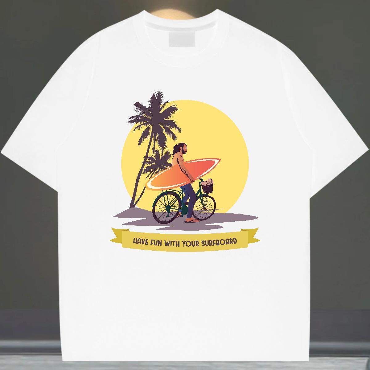 Designer Men Tees Home Outdoor 100% Cotton 230g Oversized 4XL Crew Neck Breathable wave T-Shirts 2024 Summer Polos
