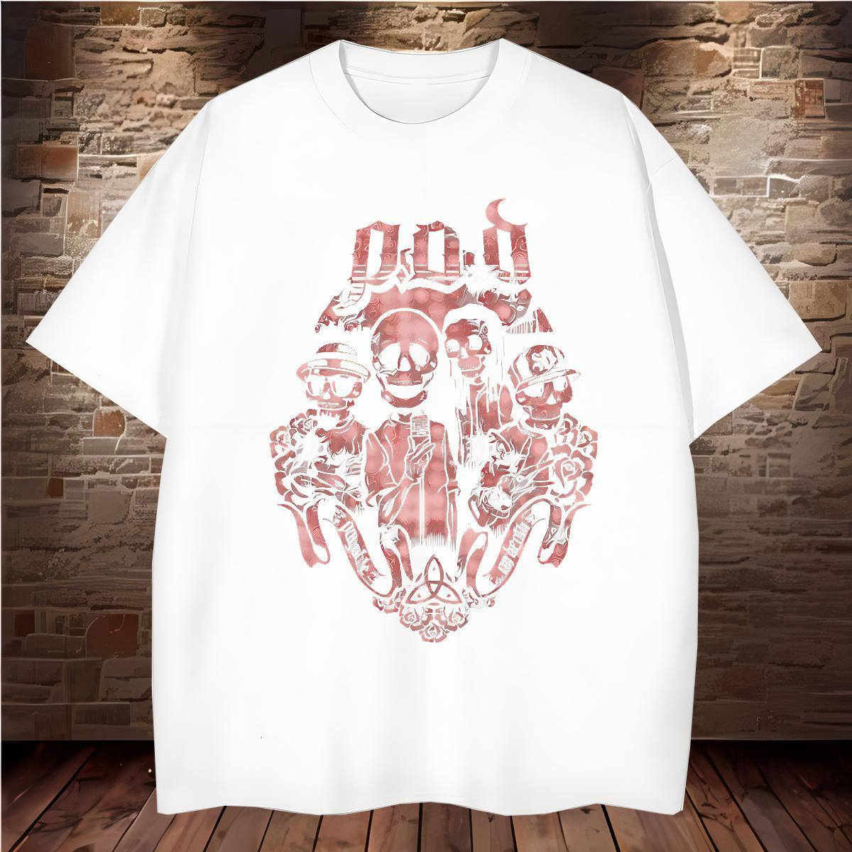 T Shirts Men 230g Pure Cotton scary Home Outdoor Breathable Soft Custom Print Oversized Mens Tshirts Customized Unisex Polos
