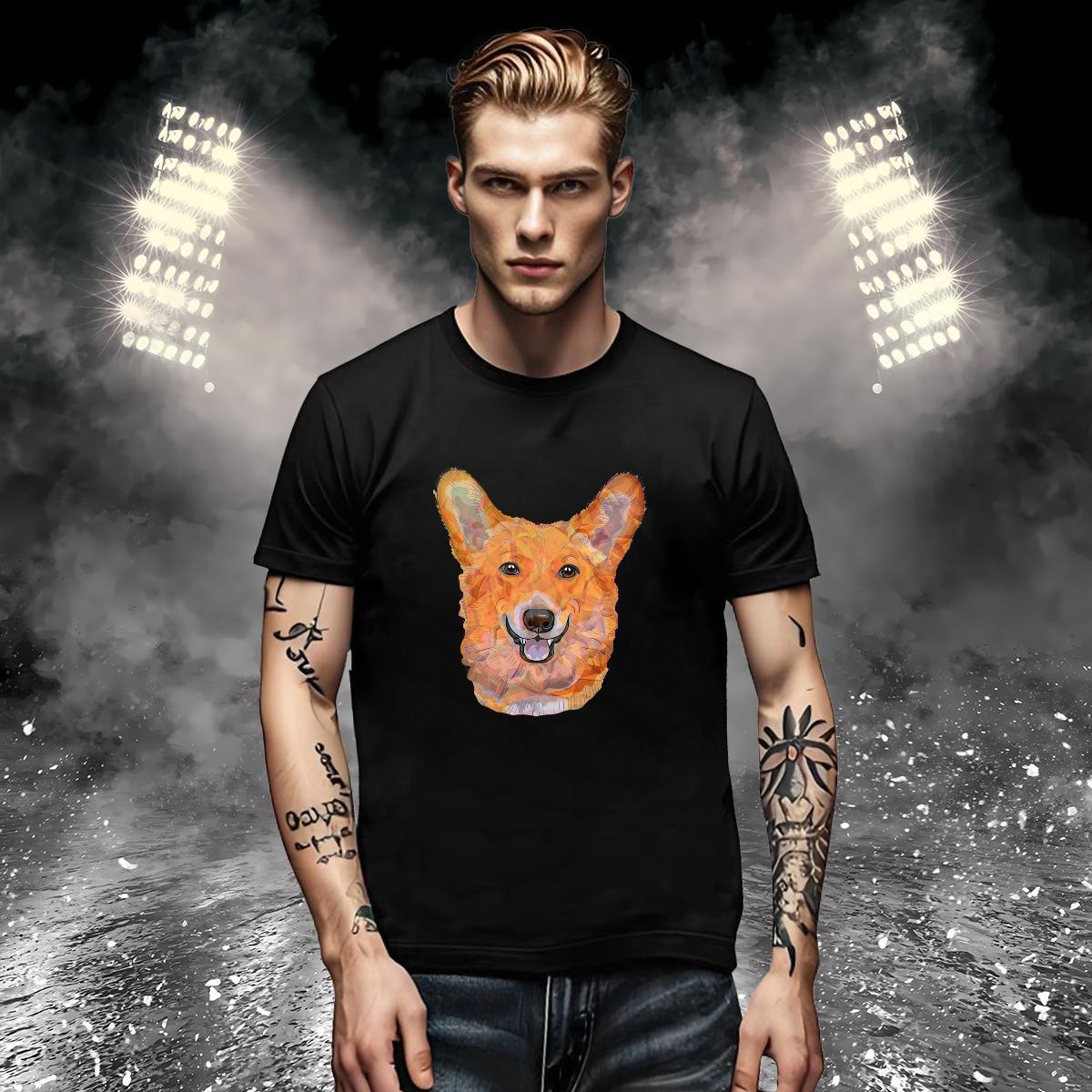 Fashion New Men Tops Tees dog Street 230g 100% Cotton Tee Shirt Crew Neck Designer T shirt DIY Printed