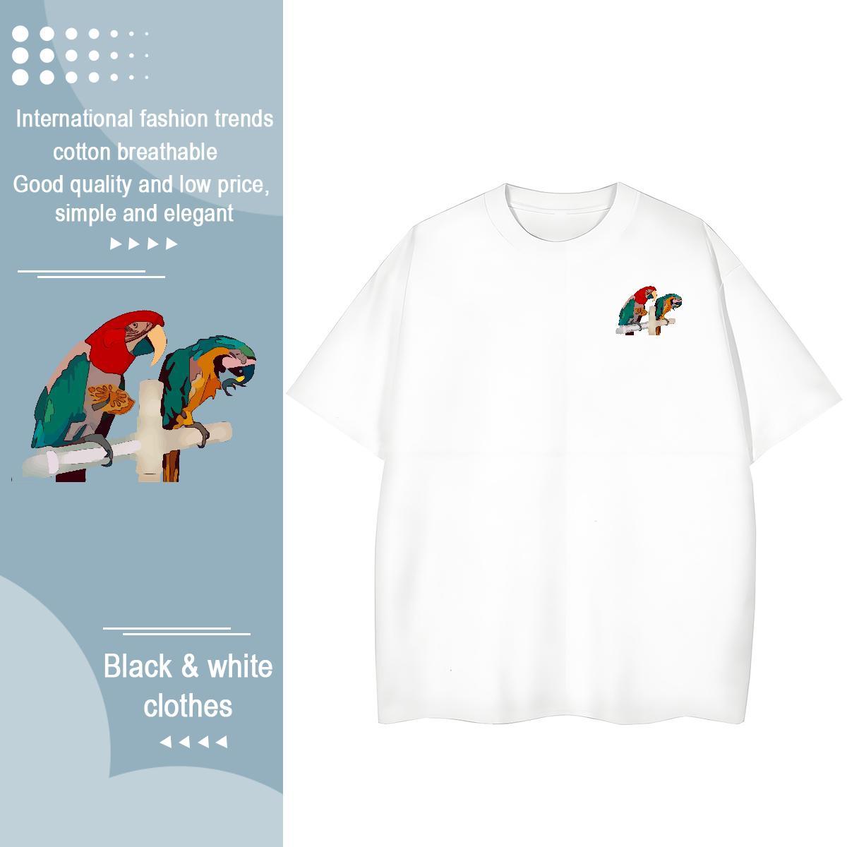 Free Shipping Men Tees bird Hip Hop Street 230g Pure Cotton Clothes Breathable Crew Neck Classic T Shirts Men Oversized
