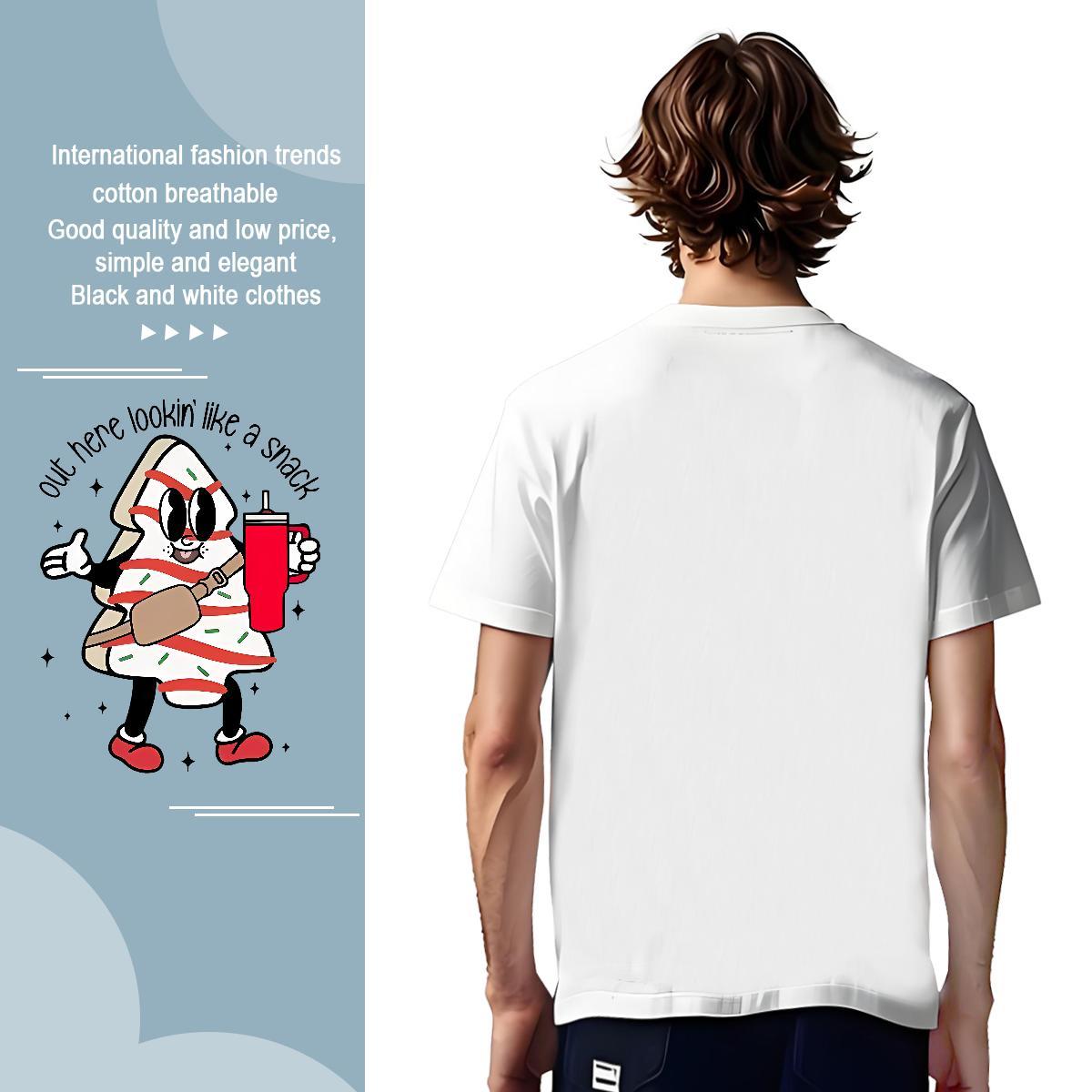 Mens T Shirts 100% Cotton 230g drink juice Casual Daily Wear Breathable Soft Custom Big Size Men Tops Tees Wholesale TOP Quality Top Tees