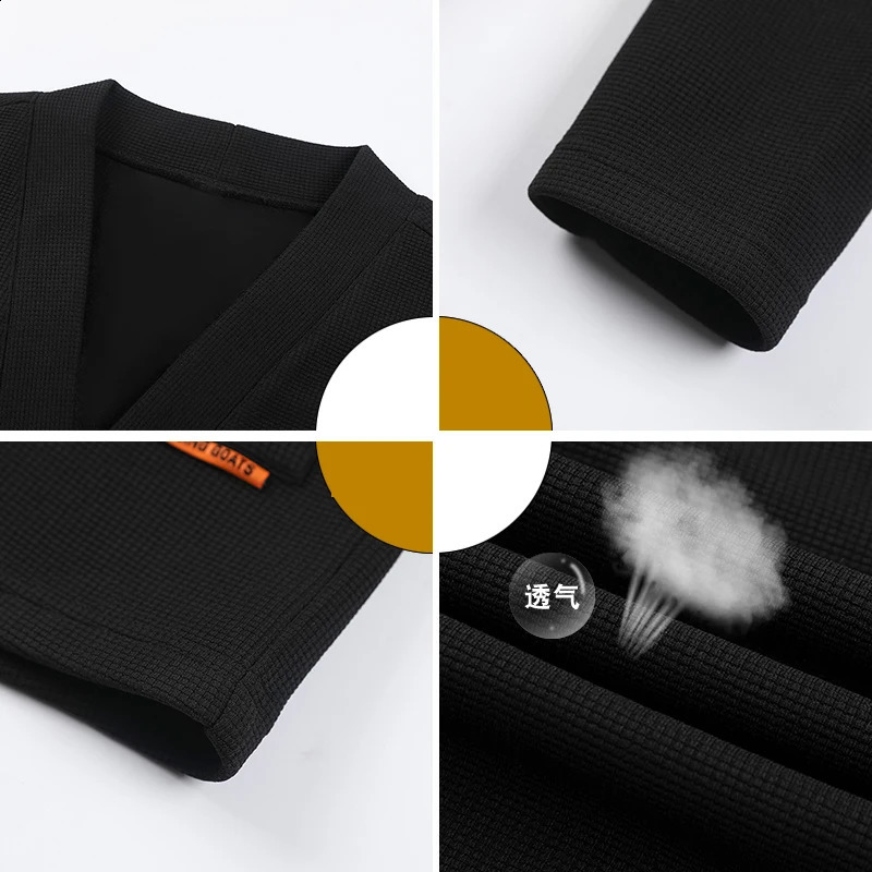 2024 Spring and Autumn Mens Cardigan V-neck Set a two-piece set of cardigan top and casual pants 240819