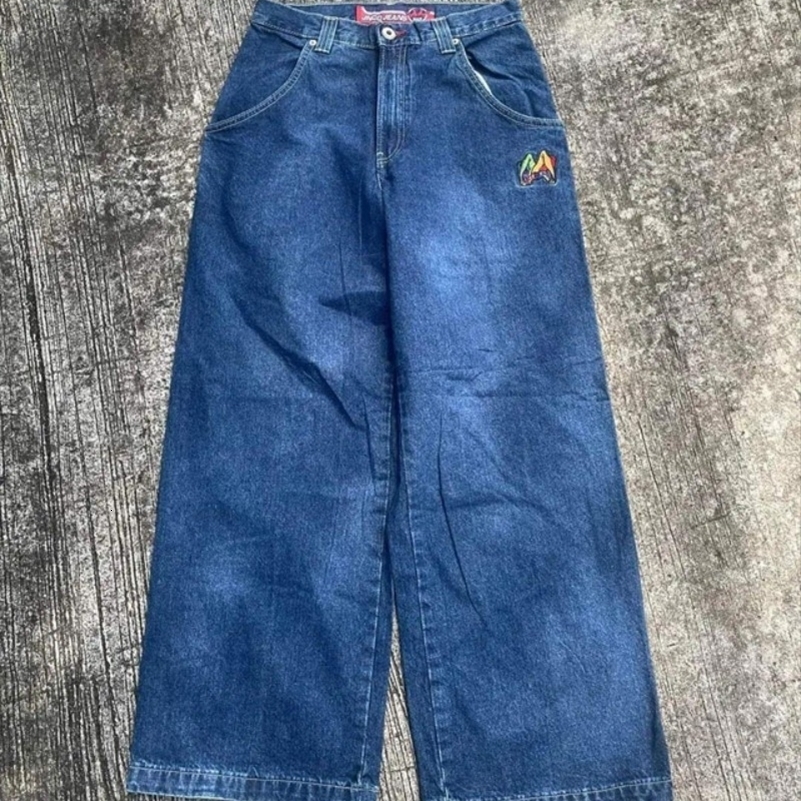 European And American Fashion Trends Clown Embroidered Jeans Men Y2k Street Hip Hop Punk Plus Size Casual Baggy Jeans Unisex 240819