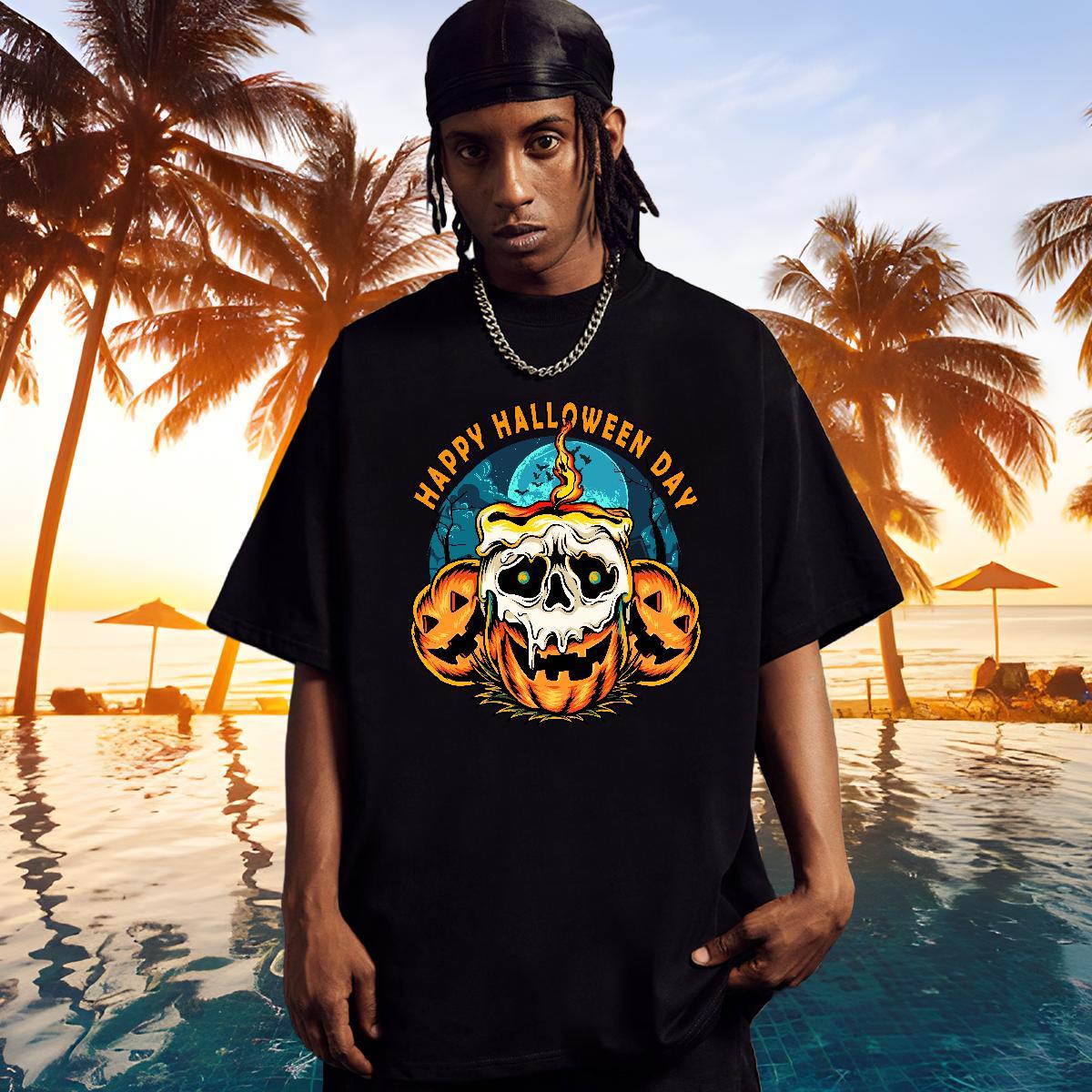 Designer Man T Shirts halloween Crew Neck Breathable Spring Summer Black Oversized 230g 100% Cotton Tshirt for Man Woman DIY Tops Tees