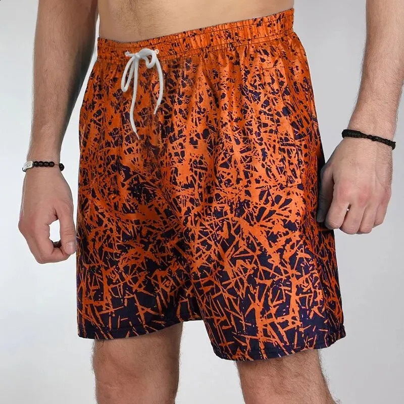 Summer Mens Gradient Speed Dry Breathable Loose Digital Printed Beach Pants Sports Drift Surfing Casual Shorts 240819