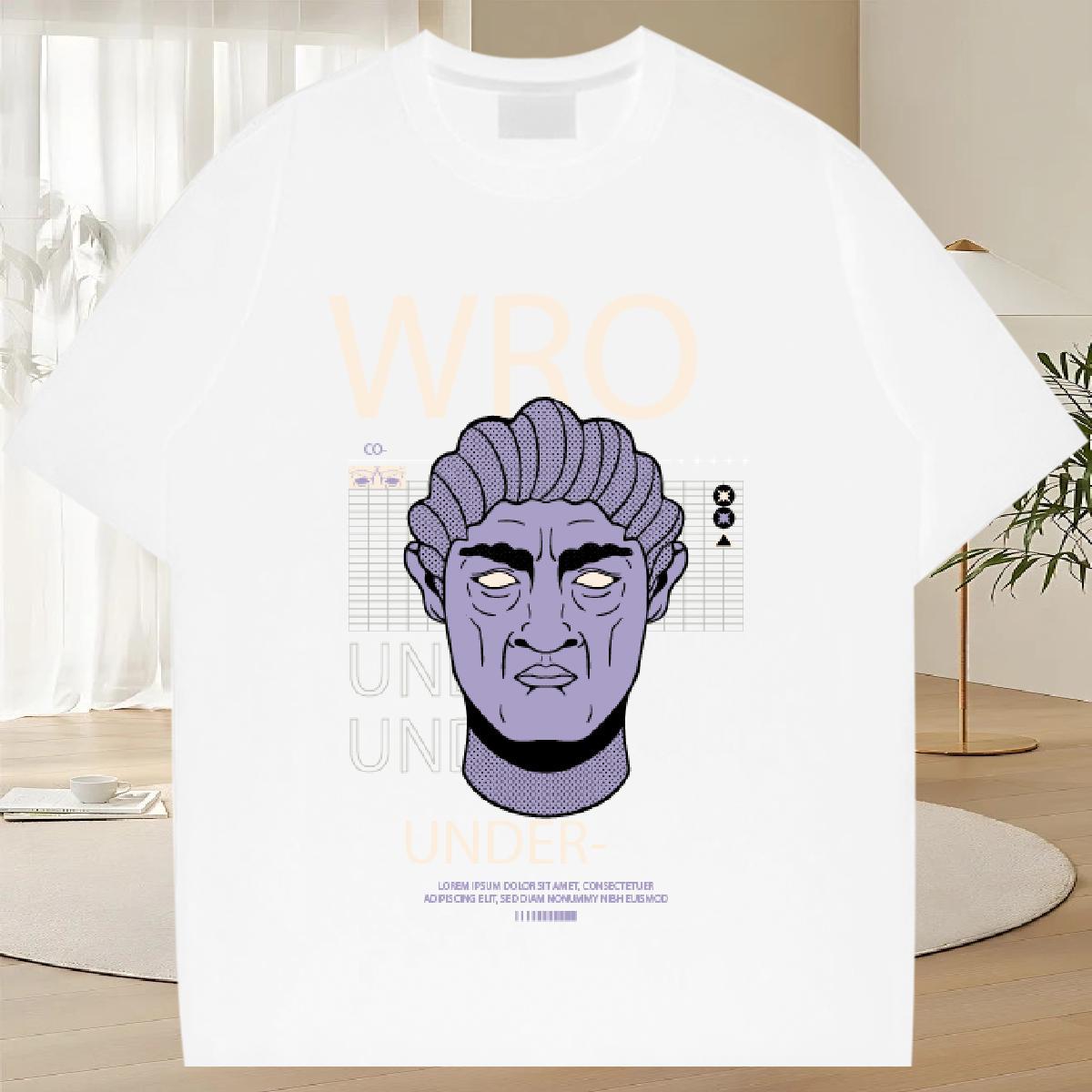 Designer Men Tshirts Spring Summer 230g 100% Cotton Oversized 4XL O-Neck Short Sleeve western style T Shirt For Man Classic Tops Shirt