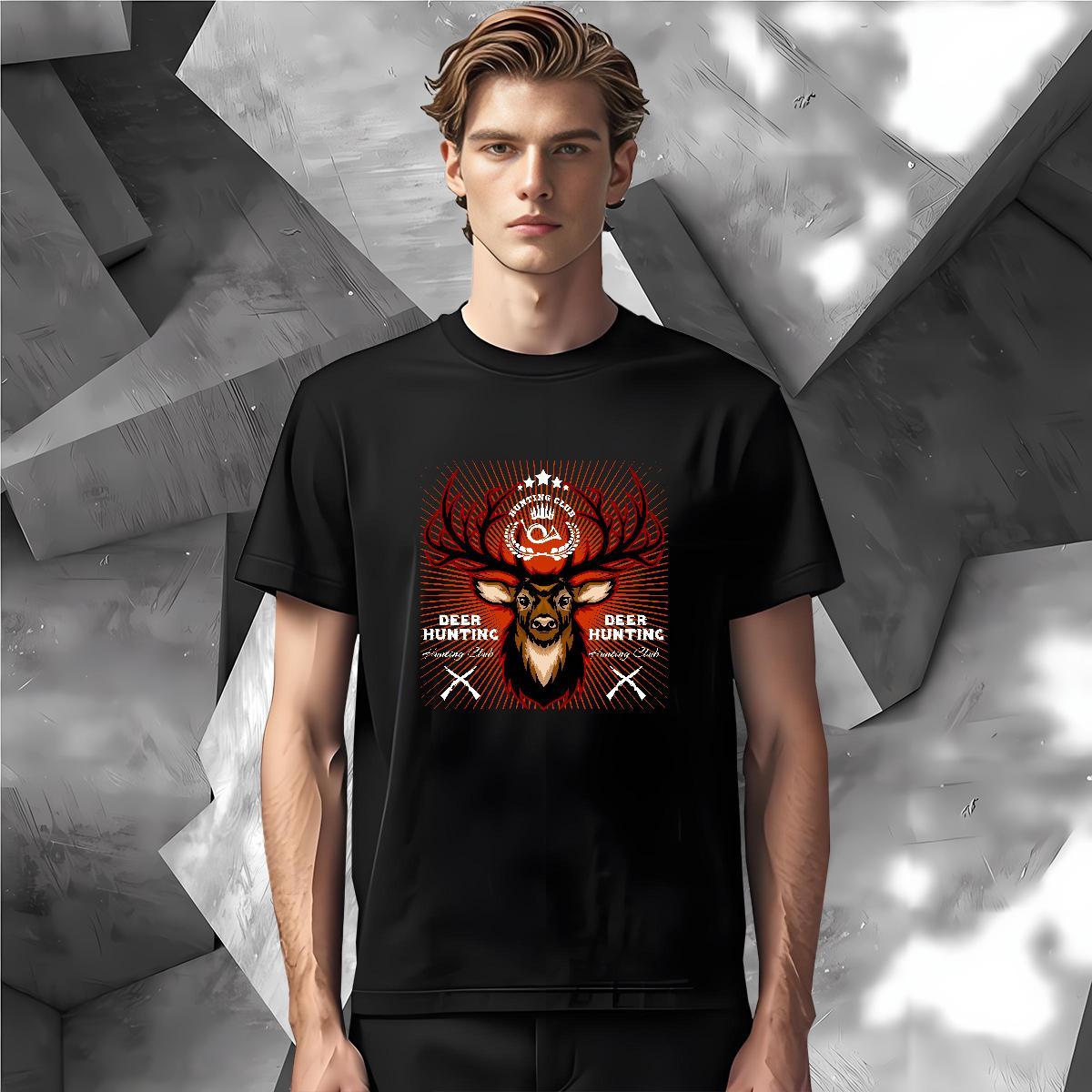 T Shirts Men 230g Pure Cotton deer Beach Breathable Soft Custom Anime Men Tops Tees Factory Direct TOP Quality Tee Shirt
