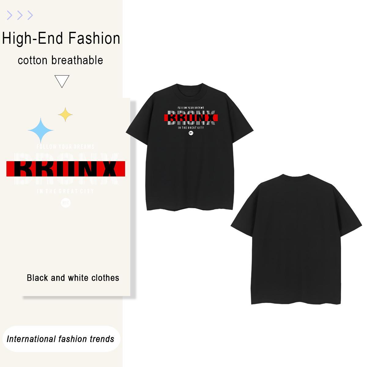 Loose letter 100% Cotton 230g Tshirt for Man Woman Casual Daily Wear Breathable Short Sleeve T Shirts Men Fashion Casual Skull Polos