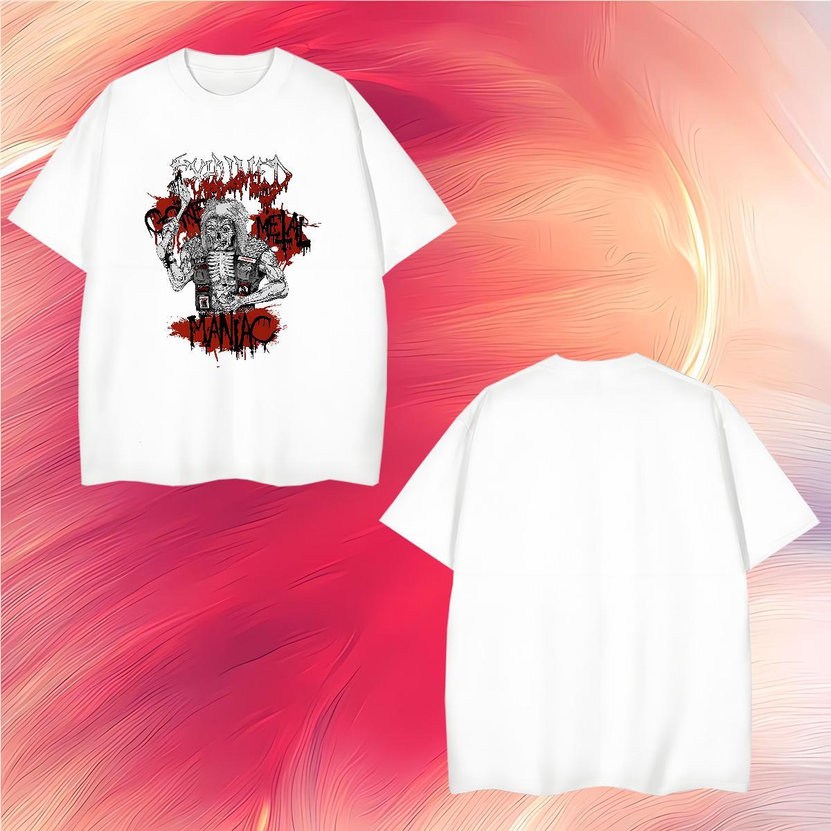 T-Shirts 230g 100% Cotton scary Beach Breathable Crew Neck Plus Size Custom Mens Tshirts Fashion Casual Brand Clothes