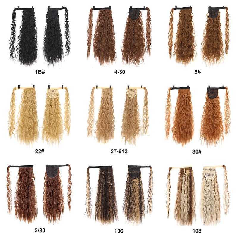 Chunjiang Synthetic 24 inch long curly hair with a ponytail clip wrapped around the hair natural ponytail extension wavy wig straight wig W240817