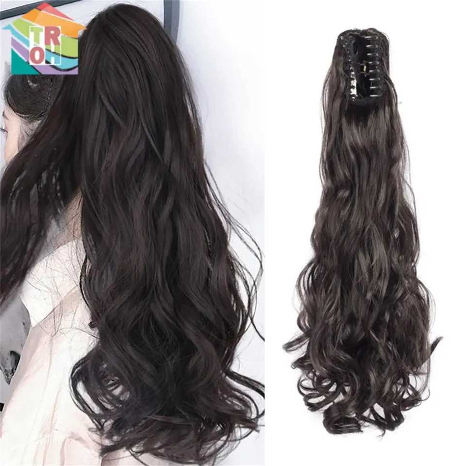 2024 Womens Fashion Wig - New ponytail wig suitable for women with long curly hair invisible clip ponytail hair extension W240817