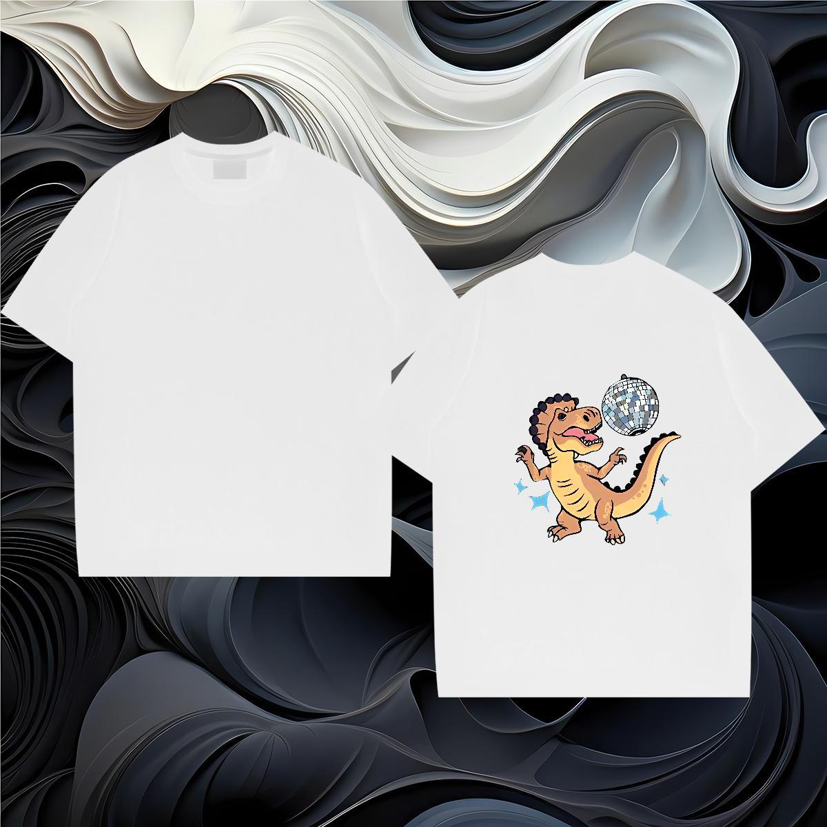 2024 Designer Couples T Shirts dinosaur Street Wear 230g 100% Cotton Clothings Breathable Short Sleeve Comfortable T-Shirts Oversized 4XL