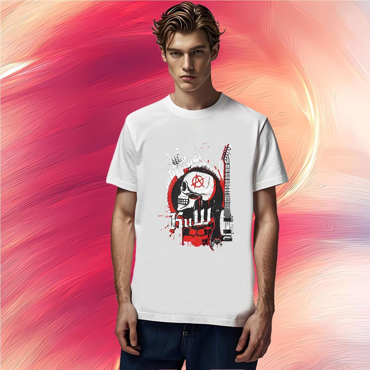 T-Shirts for Men 230g 100% Cotton scary Beach Pure Cotton Graphic Men Tops Tees Designer Fashion Classic Tshirts