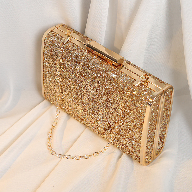 2023 New Fashion Shining Chain Crossarm Small Square Bag Banquet Dress Bridesmaid Handbag Women